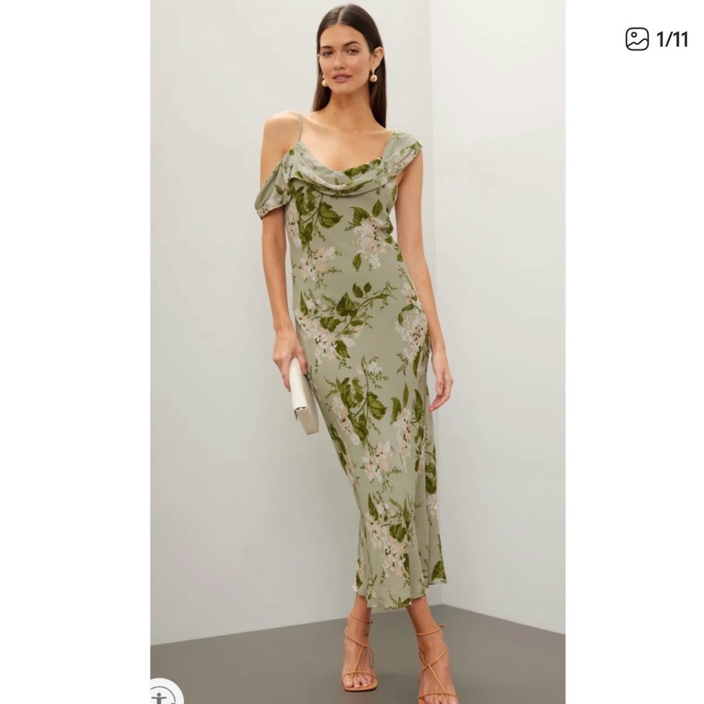 Reformation Reya Dress- Green Floral